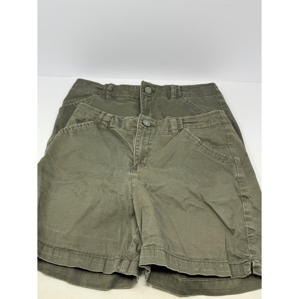 Lee Reg Fit Lot Of 2 Mid Rise Womens Olive Chino Shorts Sz 10 Stretch Pockets K7
